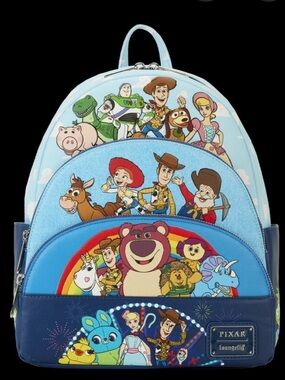 Loungefly Pixar Toy Story Character Patchwork Mini Backpack - Blue Multi